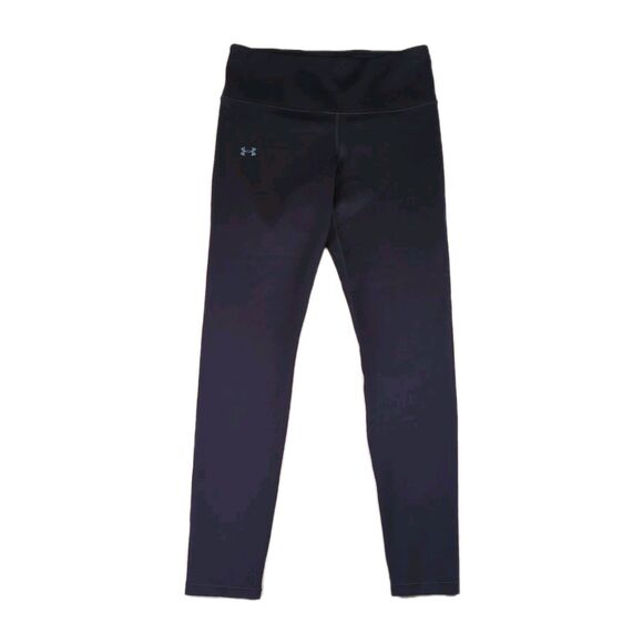 Under Armour Womens M Compression Leggings Cold Gear Navy Blue Winter Run Hike - Picture 1 of 9